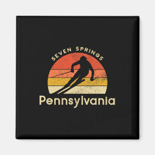Skigebiet Seven Springs Pennsylvania Vintage  Magnet