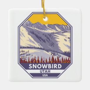 Skigebiet Snowbird Winter Utah Keramikornament