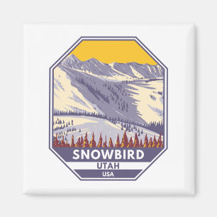 Skigebiet Snowbird Winter Utah Magnet