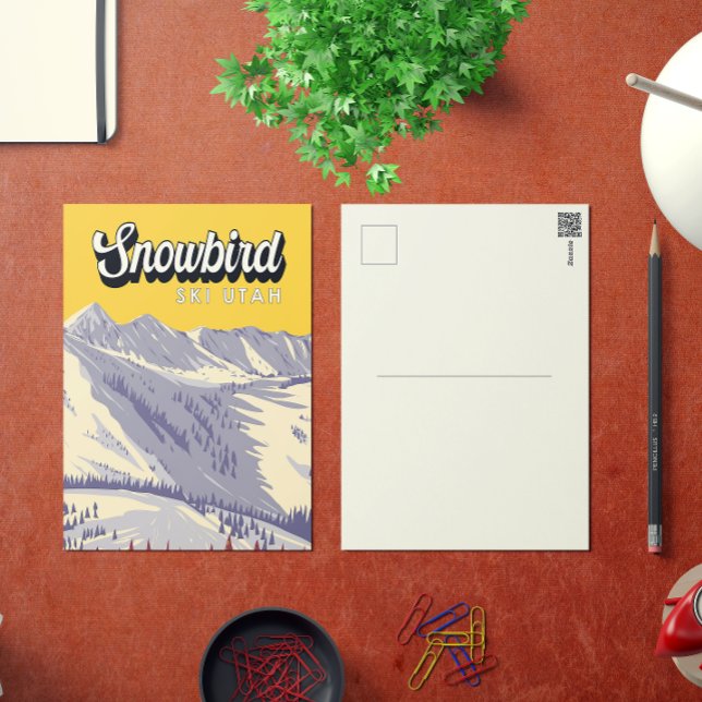 Skigebiet Snowbird Winter Utah Vintag Postkarte (Von Creator hochgeladen)