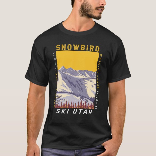 Skigebiet Snowbird Winter Utah Vintag T-Shirt (Vorderseite)