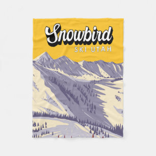 Skigebiet Snowbird Winter Utah Vintage Fleecedecke