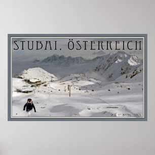 Skigebiet Stubai Glacier Poster