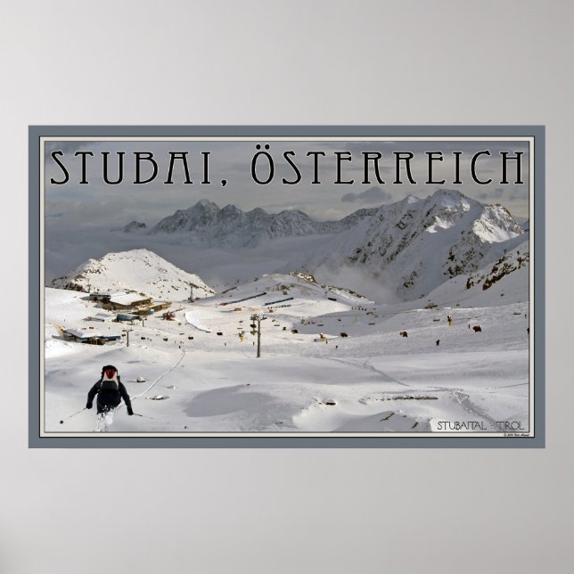 Skigebiet Stubai Glacier Poster (Vorne)