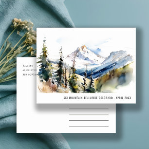 Skigebiet Telluride Colorado Aquarell Reise Postkarte