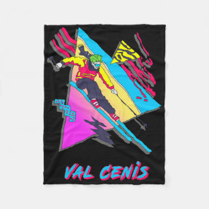 Skigebiet Val Cenis Retro Ski mit Abstraktem Chara Fleecedecke