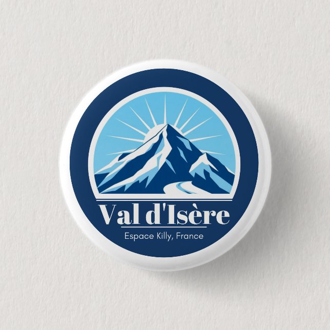 Skigebiet Val d'Isère Frankreich Button (Vorderseite)