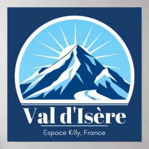 Skigebiet Val d'Isère Frankreich Kunst-Plakat Poster