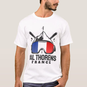 Skigebiet Val Thorens Frankreich Retro-Skifahren T-Shirt