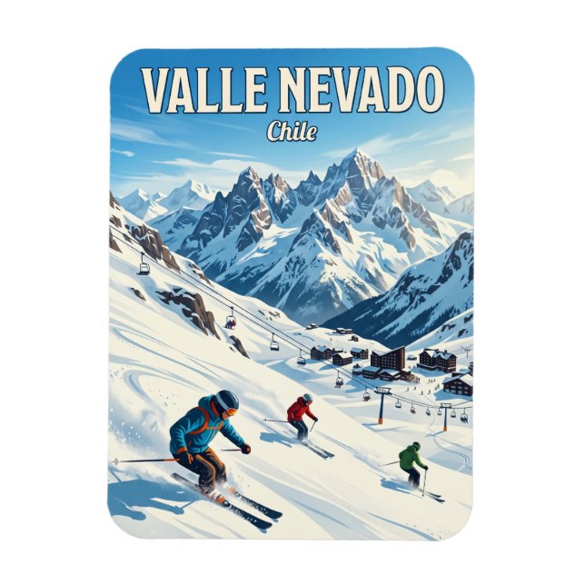 Skigebiet Valle Nevado Chile Magnet (Vertikal)