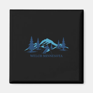 Skigebiet Welch Minnesota Skifahren Skifahrer Magnet