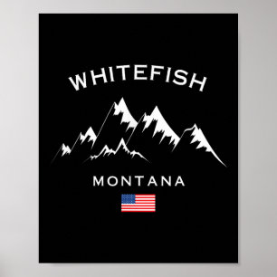 Skigebiet Whitefish Montana Rocky Mountains Skifah Poster