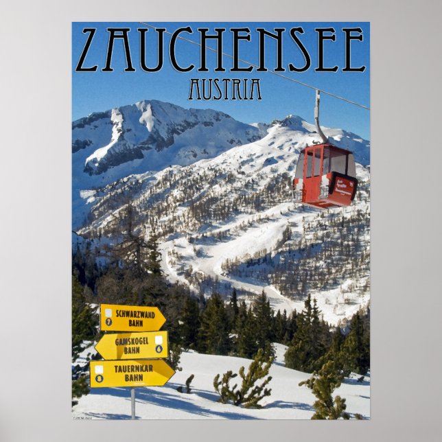 Skigebiet Zauchensee 18x24 Poster (Vorne)