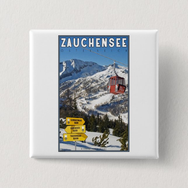 Skigebiet Zauchensee Button (Vorderseite)