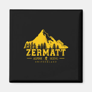Skigebiet Zermatt Schweiz Alpin-Skilauf Schweizer Magnet