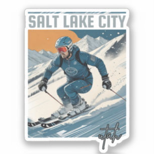 Skigebiete Salt Lake City Utah Aufkleber