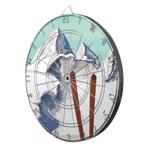 Skigebirge Dartscheibe (Vorderseite rechts)