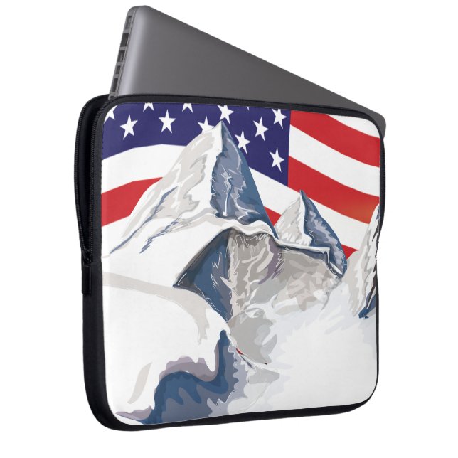 Skigebirge Laptopschutzhülle (Vorne Rechts)