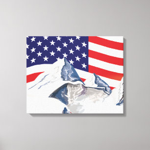 Skigebirge Leinwanddruck