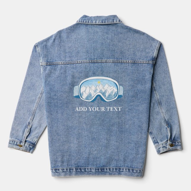 Skiggles Berge Illustration Personalisiert Jeansjacke (Rückseite)