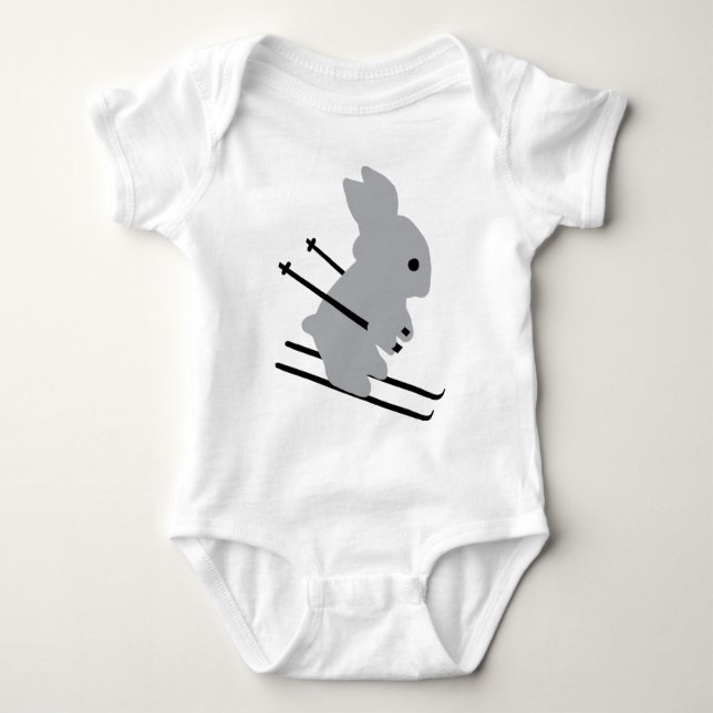 Skihäschenikone Baby Strampler (Vorderseite)