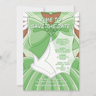 [SKII] Green Magical Girl Birthday Invitation Einladung