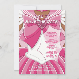 [SKII] Pink Magical Girl Birthday Invitation Einladung