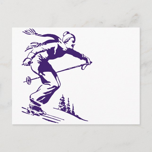Skiier Postkarte (Vorderseite)