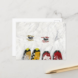 Skiing Amts Postkarte