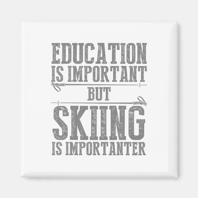 Skiing Art For Men Women Kids Winter Sport Ski Lov Magnet (Vorne)