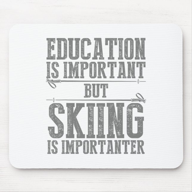 Skiing Art For Men Women Kids Winter Sport Ski Lov Mousepad (Vorne)