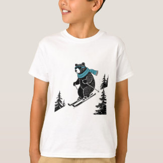 Skiing Bear, Funny Wintersports, Dad Ski Slope, Fu T-Shirt