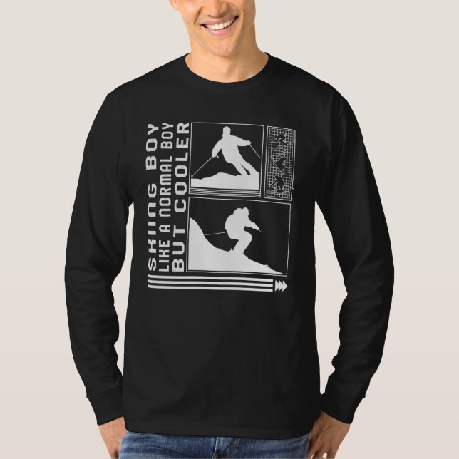 Skiing Boy Like A Normal Boy But Cooler Skiing Ski T-Shirt (Vorderseite)