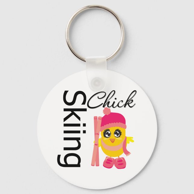 Skiing Chick Schlüsselanhänger (Vorderseite)