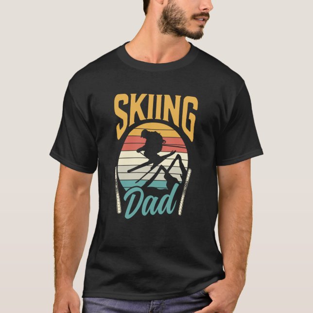 Skiing Dad Ski Father Skier Daddy Papa Father's Da T-Shirt (Vorderseite)