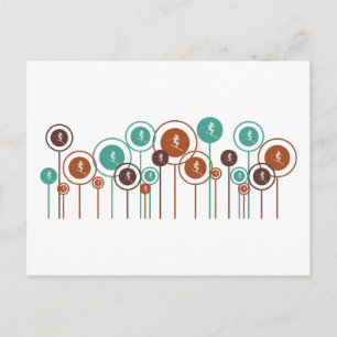 Skiing Daisies Postkarte
