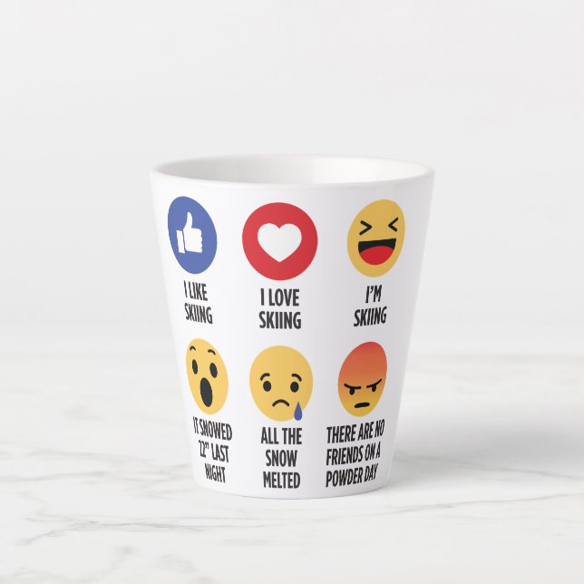 Skiing Emojis Milchtasse (Vorderseite)