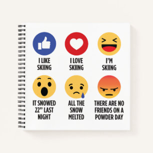 Skiing Emojis Notizbuch