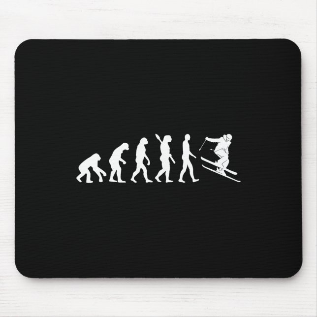 Skiing Evolution Funny Skier Freestyle Ski Winter  Mousepad (Vorne)