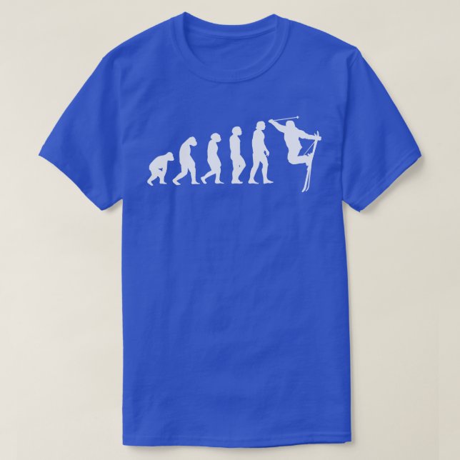 Skiing Evolution Geschenk 1 T-Shirt (Design vorne)