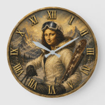 Skiing Funny Mona Lisa Skier Gift 