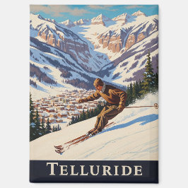 Skiing in Telluride Colorado Magnet