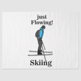 Skiing Just Flowing Skier Seidenpapier