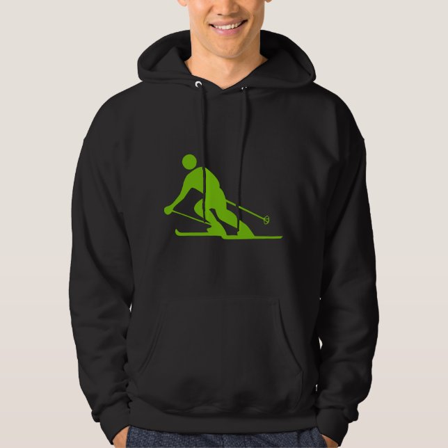 Skiing - Martian Green Hoodie (Vorderseite)