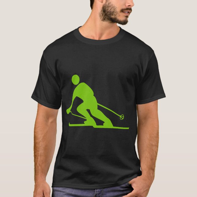 Skiing - Martian Green T-Shirt (Vorderseite)