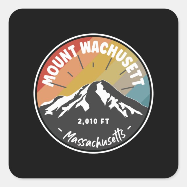Skiing Mount Wachusett - Massachusetts Quadratischer Aufkleber (Vorderseite)