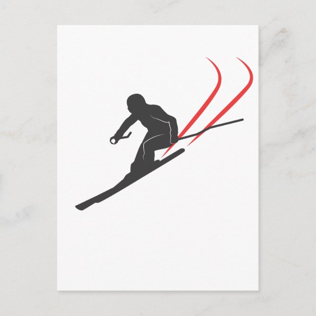 skiing postkarte (Vorderseite)