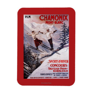 Skiing Promotionplakat Magnet