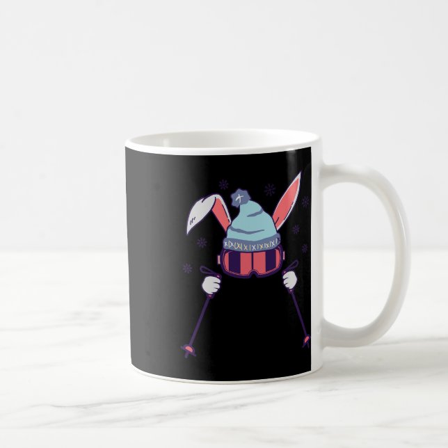 Skiing Rabbit With Goggles And Ski Beanie Winter S Kaffeetasse (Rechts)