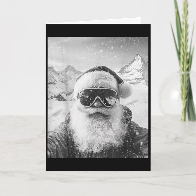 Skiing Santa Selfie Christmas  Karte (Vorderseite)